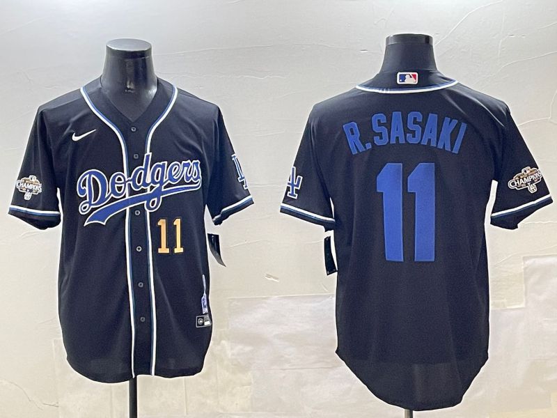 Men Los Angeles Dodgers 11 R.Sasaki Black Fashion Game 2025 Nike MLB Jersey style 3068